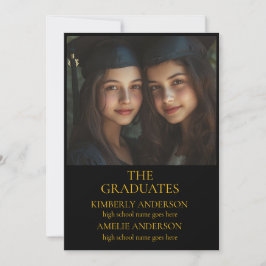 Moderne Gezamenlijke zwarte Graduation Party Uitno Kaart