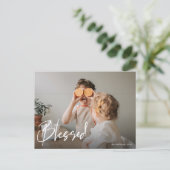 Moderne gezegende foto | Happy Thanksgiving Briefkaart (Staand voorkant)