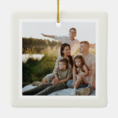 Moderne gezegende kerstboom foto Vakantie Keramisch Ornament (Achterkant)
