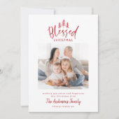 Moderne, gezegende kerstfoto feestdagenkaart (Voorkant)