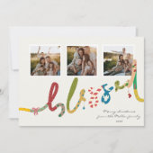 Moderne gezegende kerstfoto Vakantie Kaart (Voorkant)