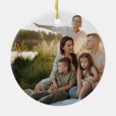 Moderne gezegende kerstfoto Vakantie Keramisch Ornament (Achterkant)