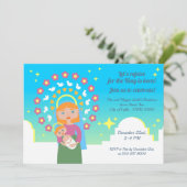 Moderne Gezegende Maria Kinderen Kerstfeest Vierin Kaart (Staand voorkant)