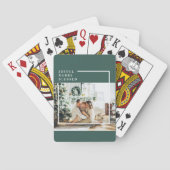 Moderne gezelfamiliefoto | Blij vrolijk gezegend | Pokerkaarten (Achterkant)