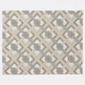 Moderne Gezellige Earth-Tone Geometrische Bedding Fleece Deken (Voorkant (Horizontaal))