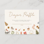 Moderne gezellige kerst Baby shower luier Raffle Informatiekaartje (Voorkant)