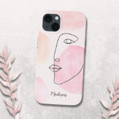 Moderne Gezichtslijn Kunst Aangepaste Naam Case-Mate iPhone Case