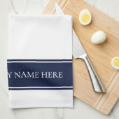 Moderne Gezin Navy Witte Keuken Theedoek (Quarter Fold)