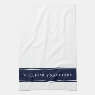 Moderne Gezin Navy Witte Keuken Theedoek
