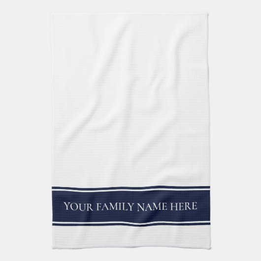 Moderne Gezin Navy Witte Keuken Theedoek (Verticaal)