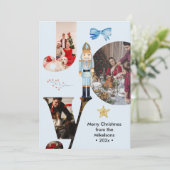 Moderne Gezinsfoto Collage Feestdagenkaart (Staand voorkant)