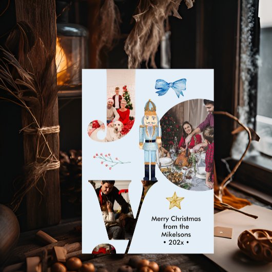 Moderne Gezinsfoto Collage Feestdagenkaart