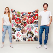 Moderne gezinsfoto-collage Zeshoekige herinneringe