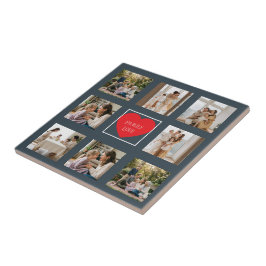 Moderne Gezinsfoto Gepersonaliseerd Tegeltje