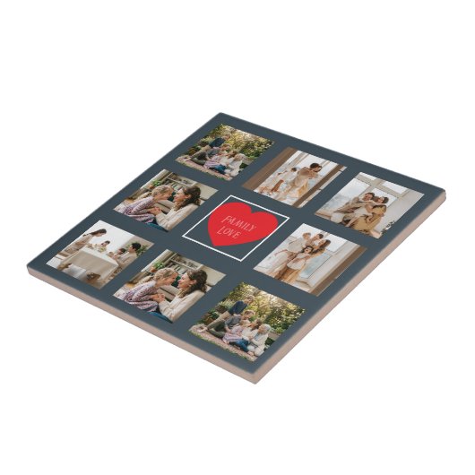 Moderne Gezinsfoto Gepersonaliseerd Tegeltje (Zijkant)