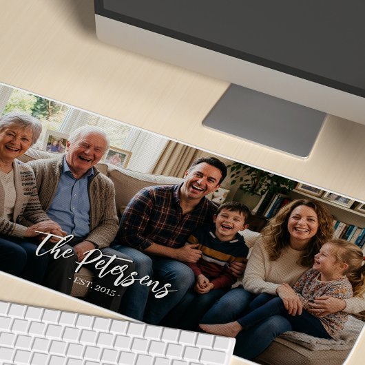 Moderne gezinsfoto op maat bureaumat