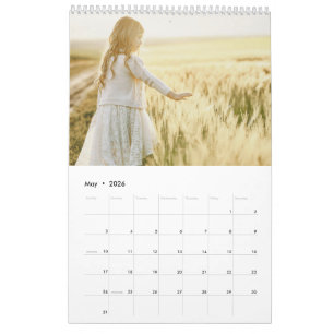 Moderne gezinsfotocollagekalender kalender