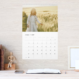 Moderne gezinsfotocollagekalender kalender