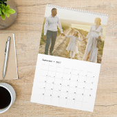 Moderne gezinsfotocollagekalender kalender