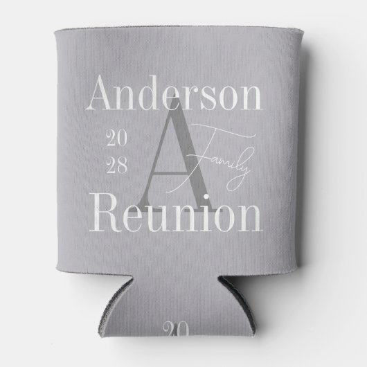 Moderne gezinshereniging op monogram blikjeskoeler (Voorkant)