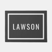 Moderne gezinsmonogram | bewerkbare kleuren deurmat (Voorkant)