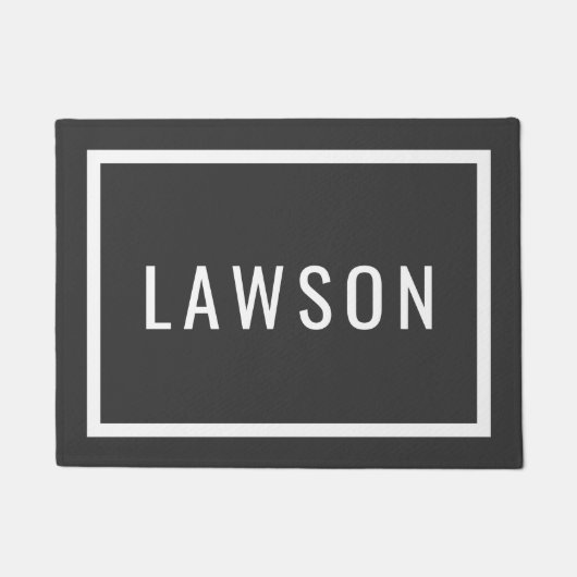 Moderne gezinsmonogram | bewerkbare kleuren deurmat (Voorkant)