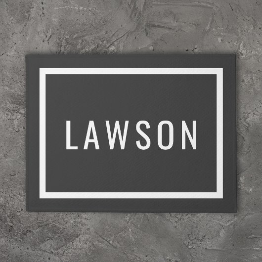 Moderne gezinsmonogram | bewerkbare kleuren deurmat