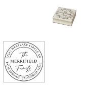 Moderne Gezinsnaam Retouradres Rubberen Stempel (Gestempeld)