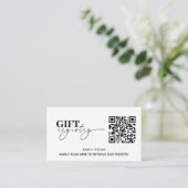 Moderne Gift Registry | Huwelijksregister QR Code Informatiekaartje (Staand voorkant)