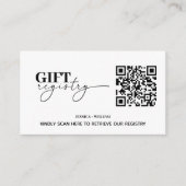 Moderne Gift Registry | Huwelijksregister QR Code Informatiekaartje (Voorkant)