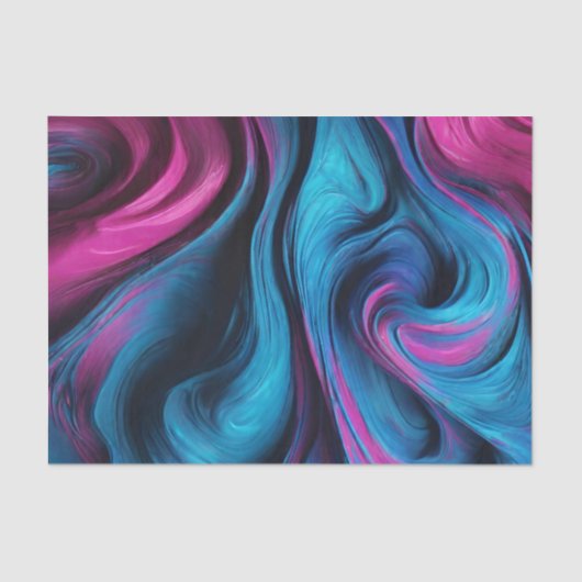 Moderne Gift Wrapping-Blauw en Roze- Tissuepapier (Voorkant)