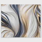 Moderne Gift Wrapping-Blauw Wit en Goud- Cadeaupapier (Vlak)