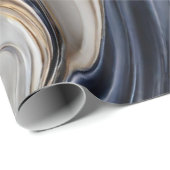 Moderne Gift Wrapping-Blauw Wit en Goud- Cadeaupapier (Rol Hoek)