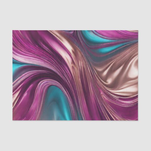 Moderne Gift Wrapping-Magenta Turquoise en Gold- Tissuepapier (Voorkant)