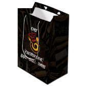 Moderne giftbag met maatlogo medium cadeauzakje (Voorkant Gekanteld)