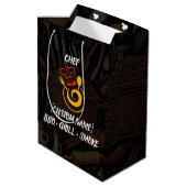 Moderne giftbag met maatlogo medium cadeauzakje (Achterkant Gekanteld)
