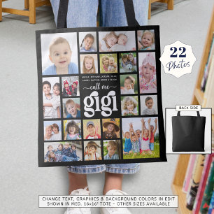 Moderne GIGI 22 foto collage namen Tote Bag