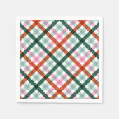 Moderne Gingham Holiday Dinner servetten Papieren  (Voorkant)