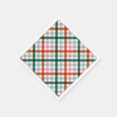 Moderne Gingham Holiday Dinner servetten Papieren  (Hoek)