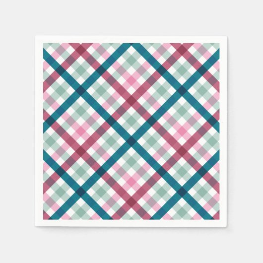 Moderne Gingham Holiday Dinner servetten Papieren  (Voorkant)
