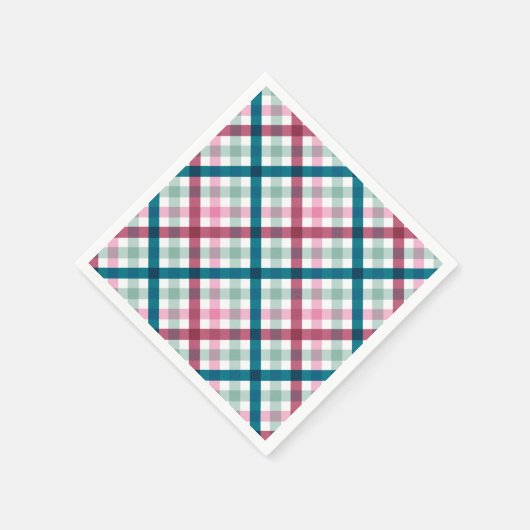 Moderne Gingham Holiday Dinner servetten Papieren  (Hoek)