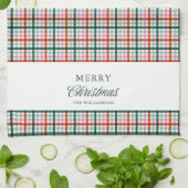 Moderne Gingham Persoonlijke Kerstmis  Theedoek (Gevouwen)