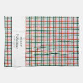 Moderne Gingham Persoonlijke Kerstmis  Theedoek (Horizontaal)