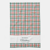 Moderne Gingham Persoonlijke Kerstmis  Theedoek (Verticaal)