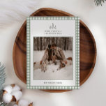 Moderne Gingham Plaid Foto Kerstmis Feestdagenkaart<br><div class="desc">Modern Gingham Plaid Foto Kerstvakantie Kaart</div>
