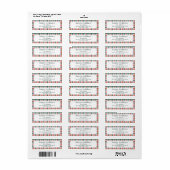 Moderne Gingham Vakantie Retouradres Etiket (Full Sheet)