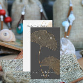 Moderne Gingko Leaf QR Code Oorsprongsvertoning Visitekaartje