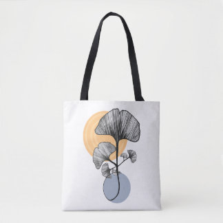 Moderne Ginkgo-blad botanische boodschappentas Tote Bag