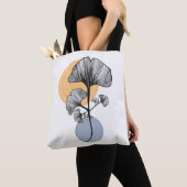 Moderne Ginkgo-blad botanische boodschappentas Tote Bag (Dichtbij)
