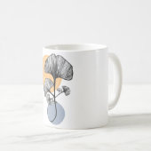 Moderne Ginkgo-blad botanische mok (Voorkant rechts)